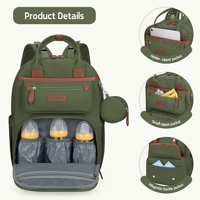 Maelstrom Diaper Backpack, 30L Army Green - Image 2