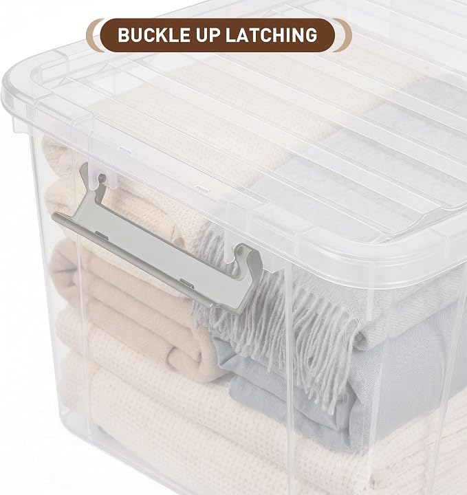 Citylife 69 QT Plastic Storage Bins with Latching Lids Stackable Storage Containers for Organizing Large Clear Storage Box for Garage, Closet, Kitchen, 4 Packs - Image 3