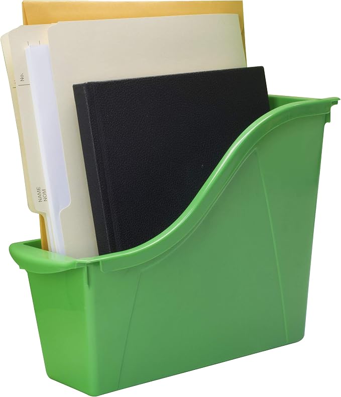 Storex Small Book Bin, Linking Storage Bin, Dry Erase Surface, 11.75" x 8.5" x 4.5" STEM Green (Pack of 6) - Image 11