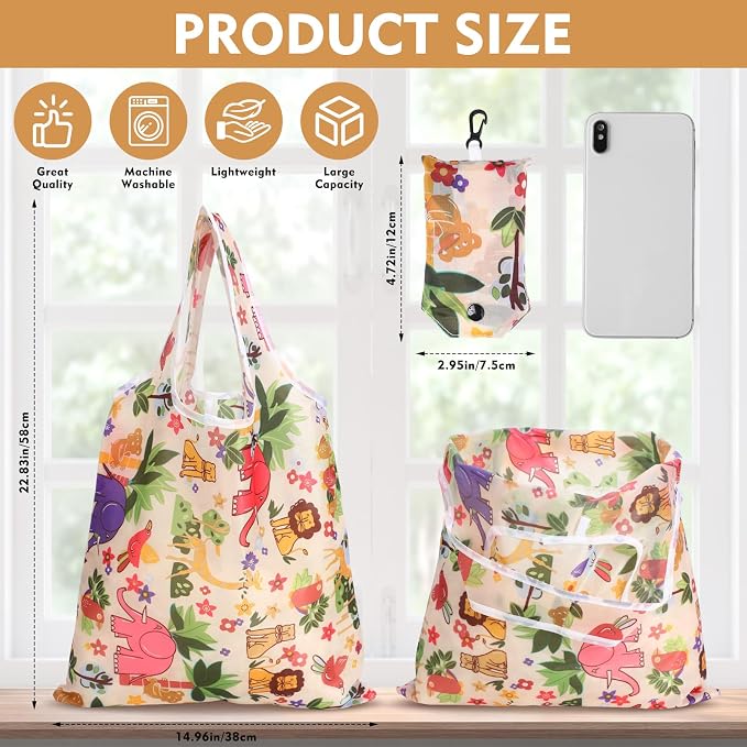 Paterr 46 Pcs Foldable Reusable Grocery Bags Bulk Machine Washable Waterproof Shopping Bags Packable Grocery Tote Pouches - Image 4