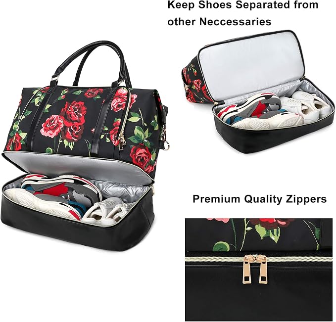 CAMTOP Women Ladies Travel Weekender Bag Overnight Duffel Carry-on Tote Bag fit 15.6 Inch Laptop Computer - Image 6