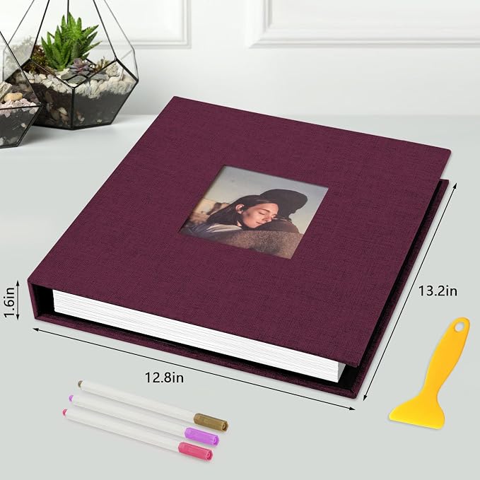 Zesthouse 18 In Photo Album Self Adhesive with Picture Display Window, 3-Ring Scrapbook Albums 60 Pages Holds 10x12 8x10 5x7 4x6 Photos, DIY Photo Book Ideal Gift for Family Wedding Baby - Image 2