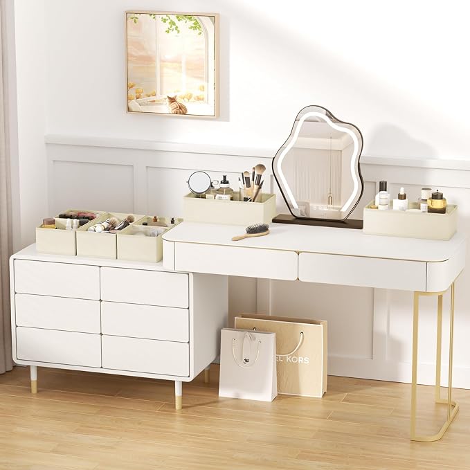DIMJ Drawer Organizer Clothes, 8 Pack Dresser Organizer, Foldable Closet Organizers and Storage, Fabric Dresser Bins, Drawer Dividers for Nursery, Baby Clothes, Underwears, Sock (Beige) - Image 6