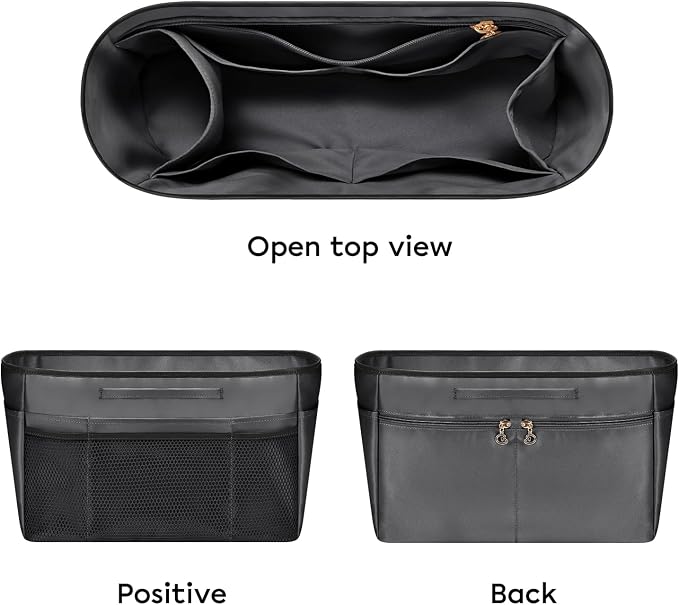 GIVLEFLY Purse Organizer Insert for Tote Bag, 13.78 Inch Satin Bag Organizer, Multi Pocket Handbag Organizer for Everyday Totes - Image 8