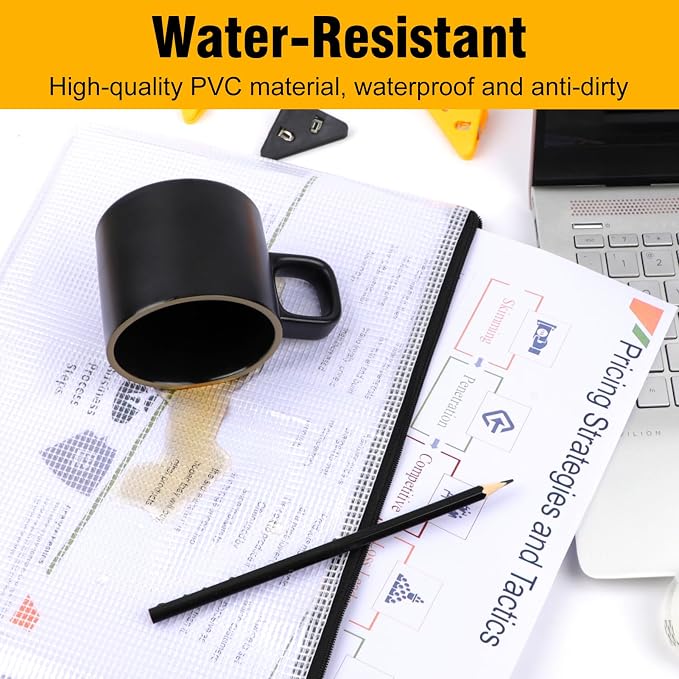 YOPCDJ 60pcs Large Mesh Zipper Pouch File Bags Reusable Zippered Pouches for Organizing Classroom, Board Game Storage, Puzzle Bags Black - Image 5