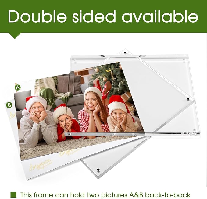 SYNTRIFIC 10 PACK Magnetic Picture Frame,8X10 Acrylic Frame Double Sided Picture Frame,20mm Thickness Magnetic Premium Acrylic Picture Frames Gifts Ideal - Image 4