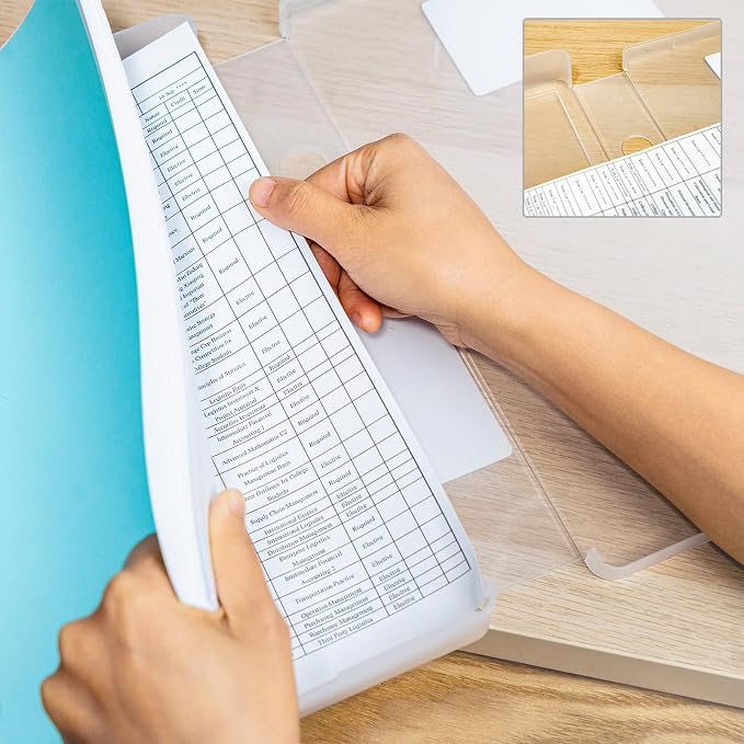 4 Packs A4 Paper Storage Boxes, 8.5 x 11 Plastic Portable Project Case for US Letter Size, Multi-Purpose Thick Scrapbook Storage Box for Office - Image 5