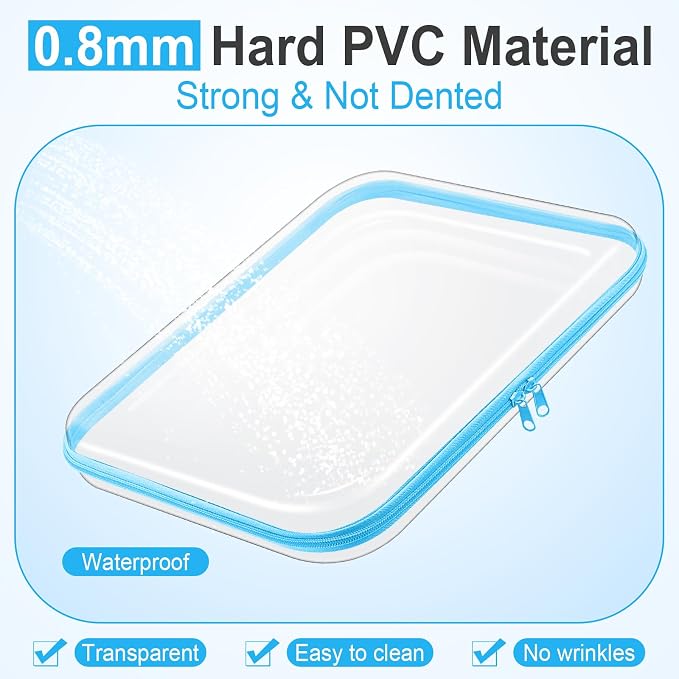 Sanwuta 6 Clear Hard Zipper Case,Assorted Color,13.78 X 11.81 X 2 Inch | Pencil Case Pouches ,Makeup Bag,Plastic Toiletry Diaper Bag ,Travel Toy Storage,Waterproof Organizer Bins - Image 4