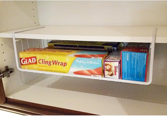 Modern Home Under Shelf Wire Storage Baskets – Hanging Organizer Rack for Cabinet, Pantry, or Closet – White Metal Basket for Kitchen, Towels, or Office – No Tools Required (Set of 2 19") - Image 9