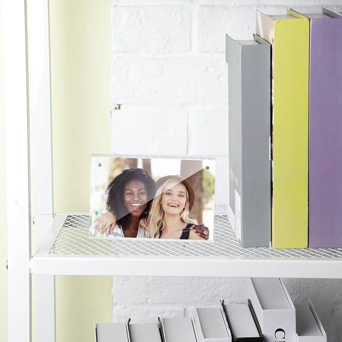 Yalikop 8 Pcs 4 x 6 Inch Thick Clear Acrylic Magnetic Photo Frames, 20mm Thickness Double-sided Transparent Visible Picture Frame Desktop Display for Home Office School Store Supplies - Image 3