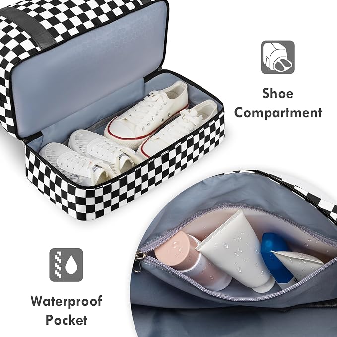 WOOMADA Weekender Overnight Bag for Women, Shoulder Travel Duffel with Shoes Compartment,Gym Bag with Toiletry Bag - Image 5