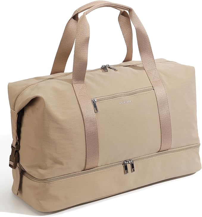 Oeihuivt Weekender Bags for Women with - 21 Inch Large Travel Duffel Bag Set with Shoe Compartment, Heavy-Duty nylon Carry On Overnight Tote Khaik-1A by Oeihuivtweekenderbag