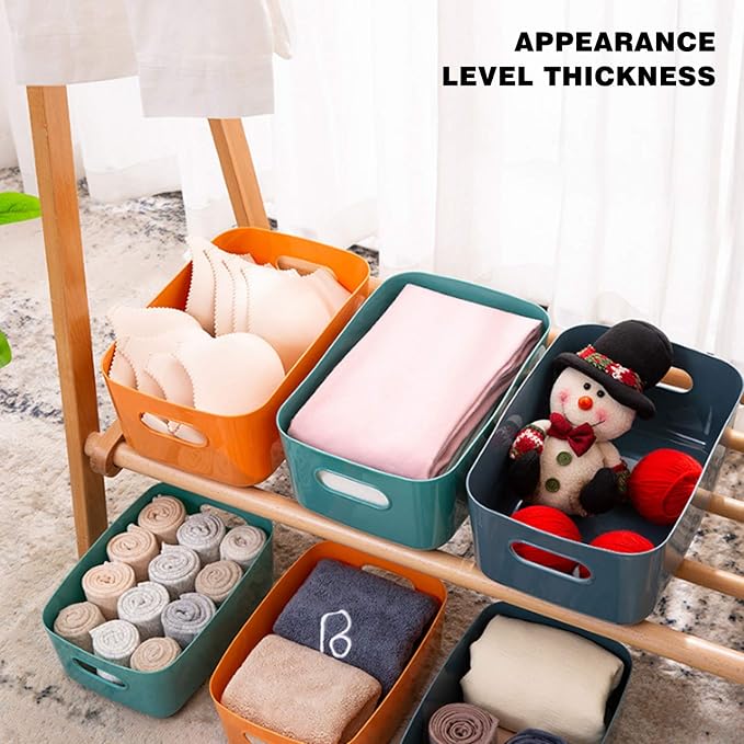OWill 7 Pcs 2.1 L Plastic Storage Bins and Baskets for Efficient Home Classroom Organization Small Containers in Multicolour for Kitchen, Cupboard box, and Bathroom Organizer on Shelves and Tubs - Image 4
