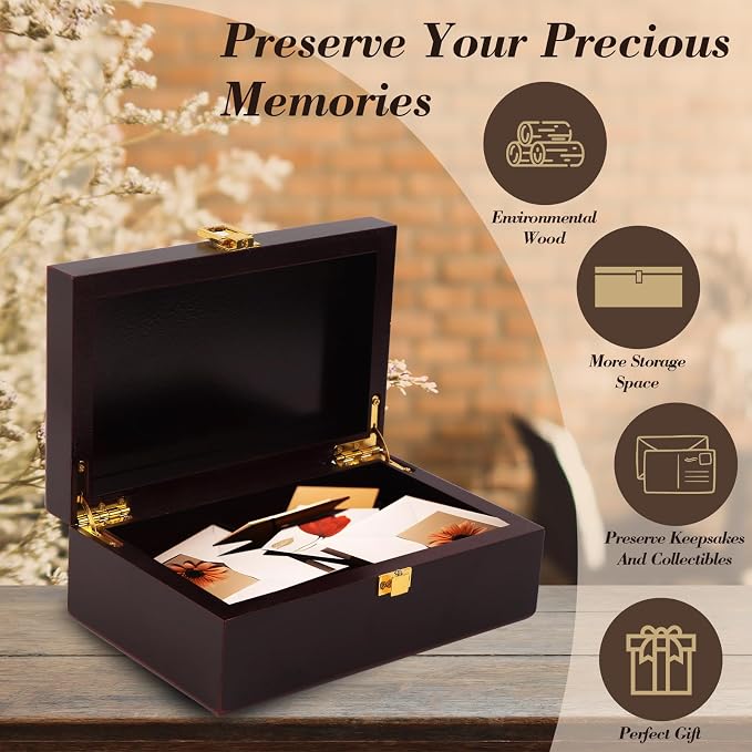 Tree of Life Wooden keepsake Box - Wooden Decorative Boxes with Lids - Wood Decorative Storage Boxes with Lids - Memorial Box (Tree of Life Black, Small) - Image 2