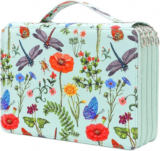 200 Slots Colored Pencil Case Organizer, 4 Layer Bag | Twill Oxford fabric,203 elastic loops,detachable handle,for travel, home storage,drawing tools,creative gifts by Lbxgap
