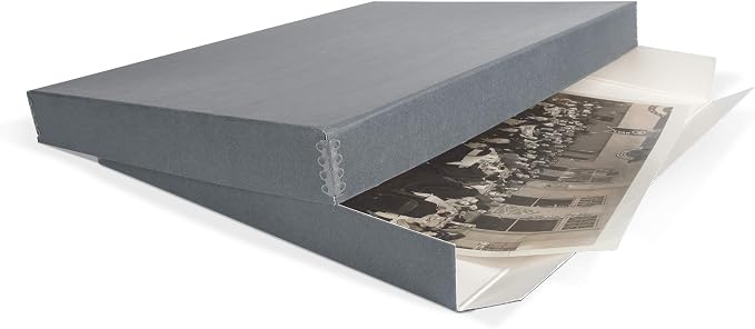 Blue/Grey Drop-Front Newspaper Preservation Box - 19W x 25L x 2 1/2" H by GaylordArchival
