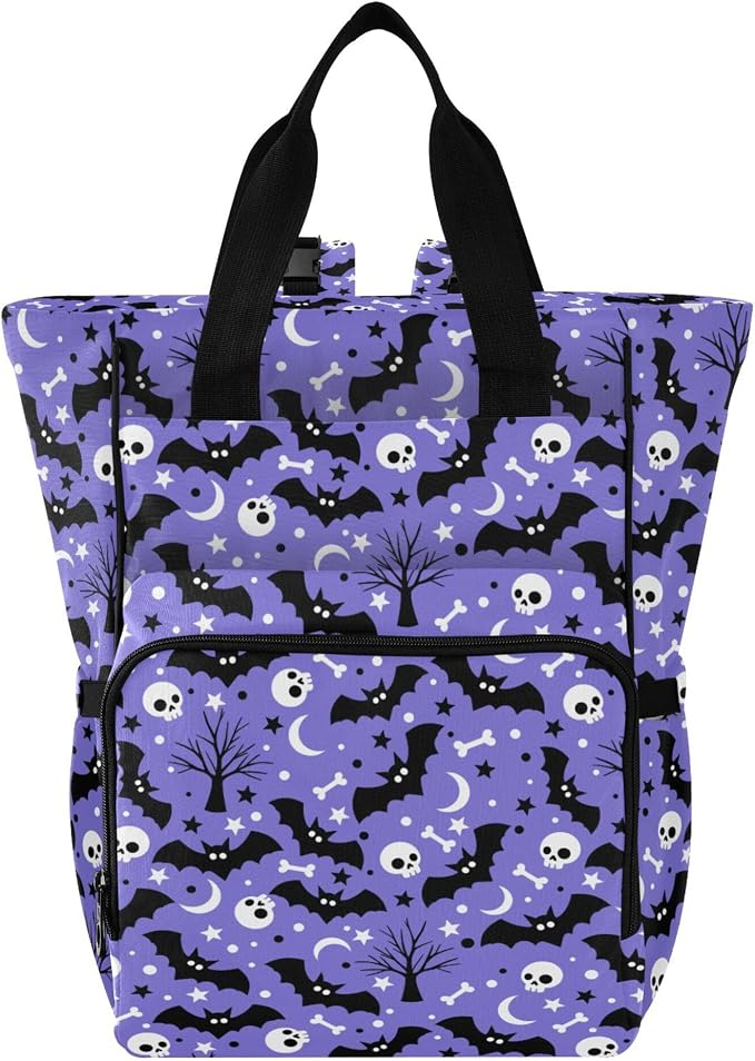 Mnsruu Diaper Bag Bats Satellites Skulls and Trees Large Changing Backpack Multifunction Travel Tote Mommy Bag Baby Diaper Backpack for Mom Dad by MNSRUU