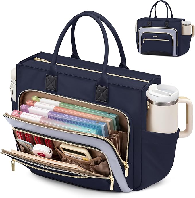 LOVEVOOK Work Tote Bags for Women,Laptop Teacher Bag With File Organizer | Large Cup Holder,Teacher Tote Bag,Nurse Bags,Multi-Pockets Professional Briefcase Business Purses Handbag by LOVEVOOK