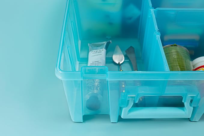 ArtBin 6990AA Super Satchel Double Deep, Portable Art & Craft Organizer with Handle, [1] Plastic Storage Case, Aqua Mist - Image 6