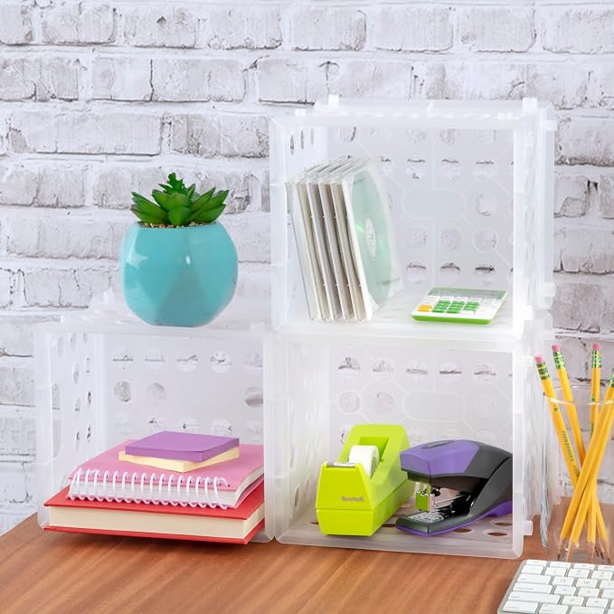 Sterilite Mini Crate, Multi-Purpose Plastic Storage Bin, Clear, 12 Pack | Small Plastic Storage Containers, Open Top Organizer Bins for Home, Garage, Office, Classroom, Dorm, Desk & Crafts - Image 10