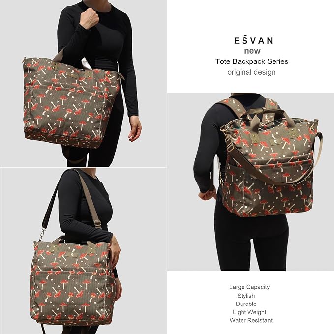 Diaper Tote Bag Totepack Backpack Crossbody Bag 3 in 1 for Women Laptop Backpack Multifunctional with Insulated Pockets - Image 6