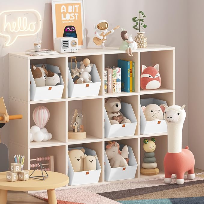 Fabric Closet Storage Cubes - 6 Pack Square Storage Bins with Dual Handles for Clothes, Towels, Toys, Cube Storage Organizers for Bedroom, Nursery, Shelves, Closet, Small Spaces, White - Image 9