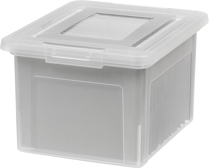 IRIS USA 35 Qt. Letter/Legal File Box with Latching Lid, Clear | Organize lesson plans, classroom files and teaching materials with clear storage for teachers, schools and educators by IRISUSA