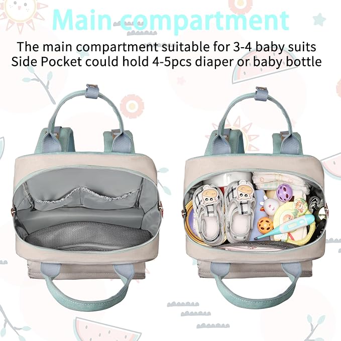 Legestori Diaper Bag Backpack, Baby Diaper Bag for Girls Boys, Multipurpose Baby Backpack for Women, Large Baby Essentials Travel Bag with Insulated Pockets and Stroller Straps - Image 7