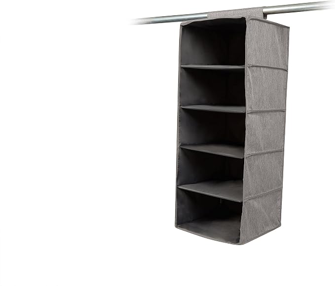 Covermates Hanging Closet Organizer, 13.5"W x 13.5"D x 34"H, Grey Heather | durable polyester construction, label window, 3-year warranty by Covermates