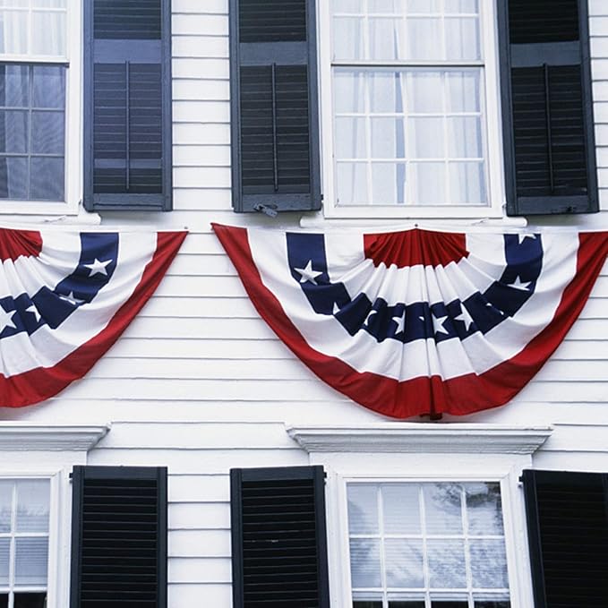 20 Pcs USA Patriotic Pleated Fan Flags, American US Bunting Banner Flag | 3 x 1.5 Ft Patriotic Bunting Flag Stars and Stripes Flag for Memorial Day Labour Day 4th of July - Image 5
