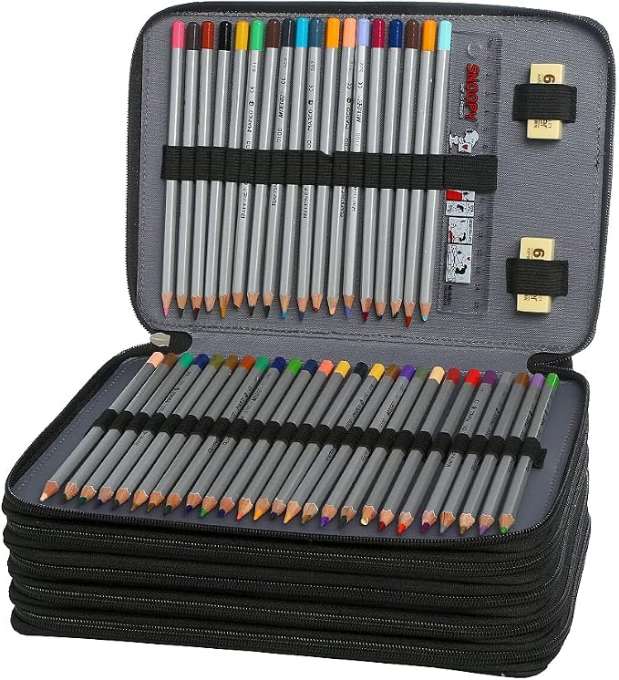 250 Slots Colored Pencil Case Organizer, 5 Layer Bag | Twill Oxford fabric,255 elastic loops,detachable handle,for travel,home storage, drawing tools,creative gifts - Image 3