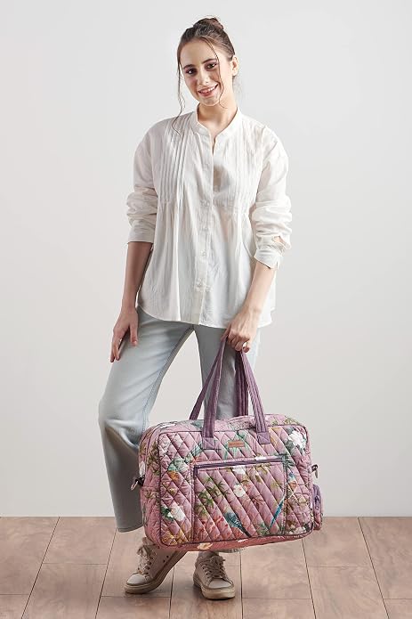 Maison d' Hermine Weekender Bags for Women Cotton Quilted Duffel Overnight Luggage Weekend Bag for Men Gym Gifts Travel | Overnight Luggage Weekend Bag for Men Gym Sports Gifts Duffle bag Business Travellers Trip Spring Summer - Image 8