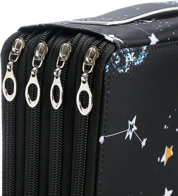 200 Slots Colored Pencil Case Organizer, 4 Layer Bag | Twill Oxford fabric,203 elastic loops,detachable handle,for travel, home storage,drawing tools,creative gifts - Image 5