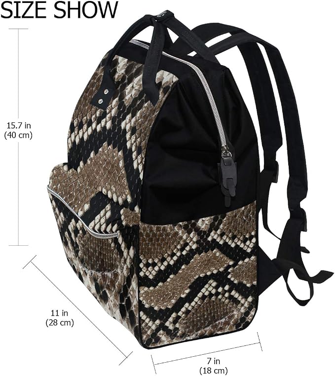Large Diaper Bag Backpack Snake Print Cosmetology Bag Waterproof Hairstylist Traveling Bag - Image 2