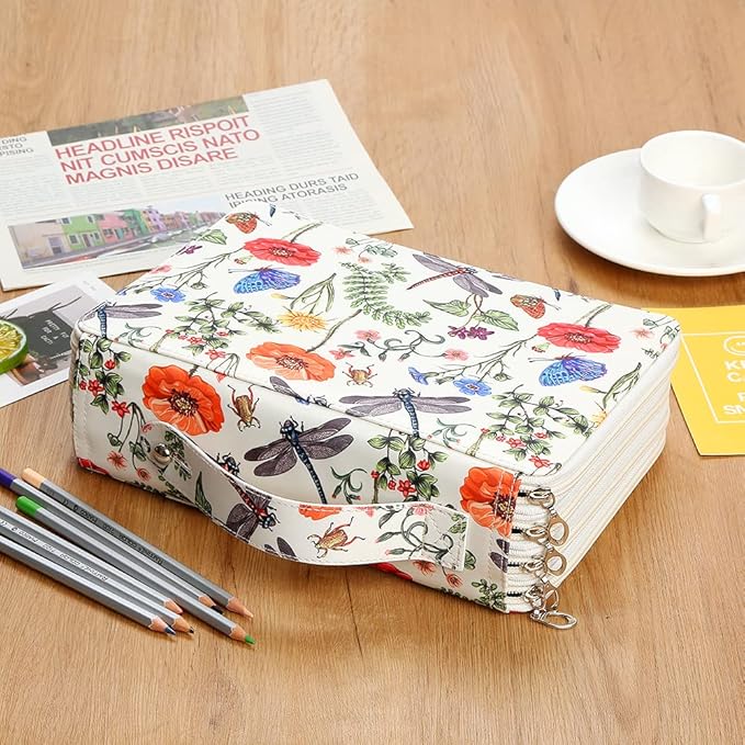200 Slots Colored Pencil Case Organizer 4-Layer Zipper Bag | Portable Art Supply Organizer, Twill Oxford fabric Large Capacity Colored Pencil Case with Handle for 200 Watercolor Pencils - Image 6
