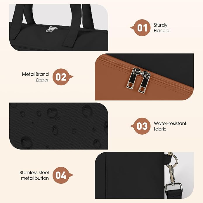 Women's Weekender bag Travel Duffel Bag with Shoe Compartment 21-inch Airline-Approved Carry-On, 2-Piece Overnight Bag Set Personal Item Luggage - Image 6