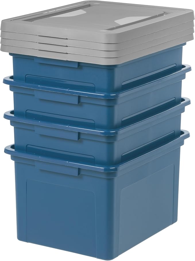 IRIS USA 35 Qt. Letter/Legal File Box with Latching Lid, Navy/Gray | Organize lesson plans, classroom files and teaching materials with secure storage for teachers, schools and educators - Image 10