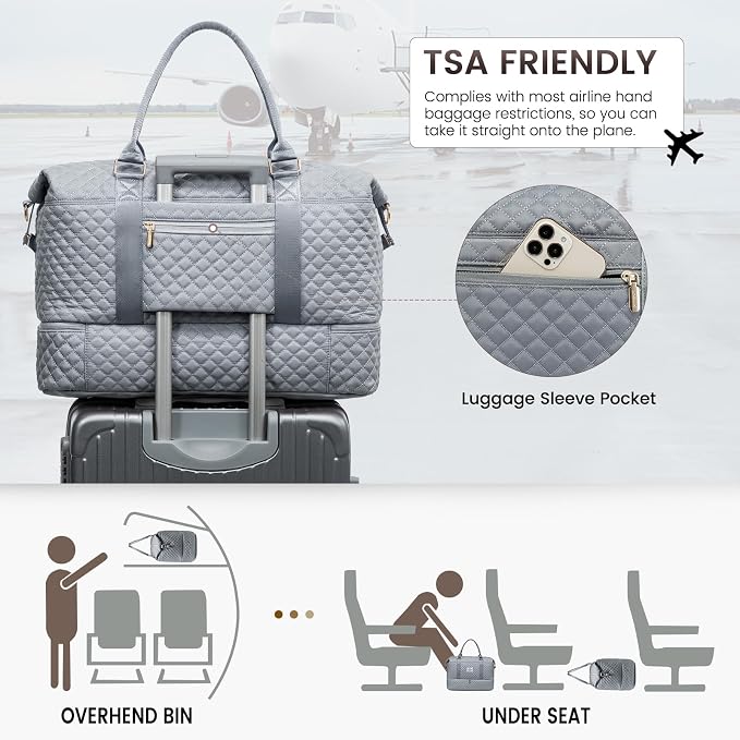 LOVEVOOK Travel Duffle Bag,Weekender Bags for Women with Shoe Compartment，Carry on Overnight Bag with Toiletry Bag,Gym Duffel Bag with Wet Pocket, Hospital Bags for Labor and Delivery - Image 4