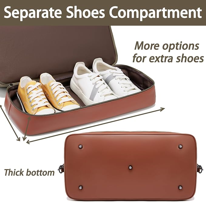 Canvas Duffle Bag for Travel, Weekender Overnight Bag for Women Men with Shoe Compartment Carry on Duffle Bags for Airplanes Gym Sport Business Bag - Image 6