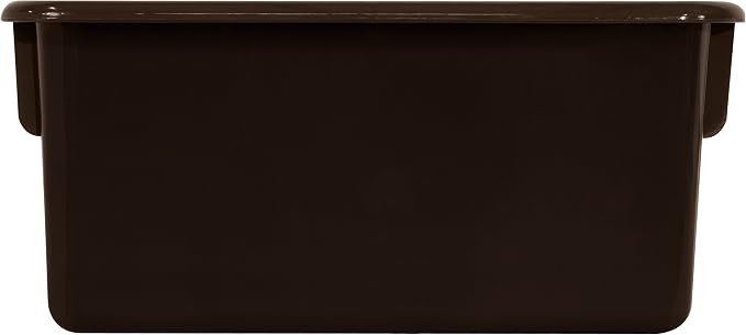Wood Designs Cubby Storage Bin, Heavy Duty Plastic Containers for Kids Brown Cubby Tray Set of 30 - Image 4
