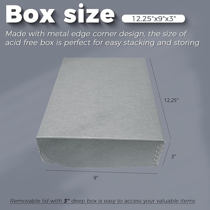 Lineco, 9x12 Clamshell Archival Folio Storage Box, 3" Deep | Acid-Free with Metal Edge Preservation Box, Preserves Picture, Magazines, Organize Photos, Documents, Artwork, DIY - Image 3