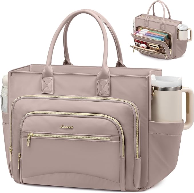 LOVEVOOK Work Tote Bags for Women,Laptop Teacher Bag With File Organizer | Large Cup Holder,Teacher Tote Bag,Nurse Bags,Multi-Pockets Professional Briefcase Business Purses Handbag by LOVEVOOK
