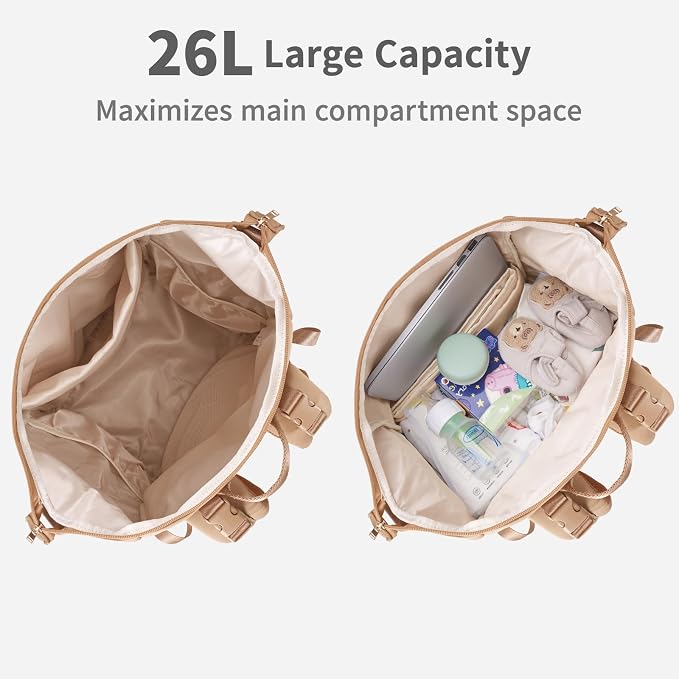 CEI-CEI Neoprene Diaper Bag Backpack Large Newborn Baby Maternity Bags Waterproof Travel Tote for Mom Dad with Insulated Pockets,Changing Pad - Image 5
