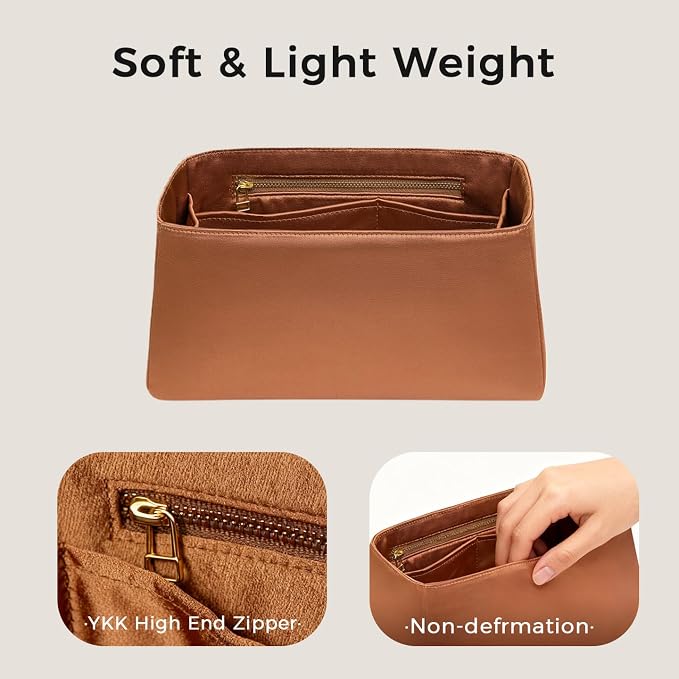 ZTUJO Silky Purse Organizer For Birkin, Luxury Purse Organizer Insert (Gold, BK25) - Image 2