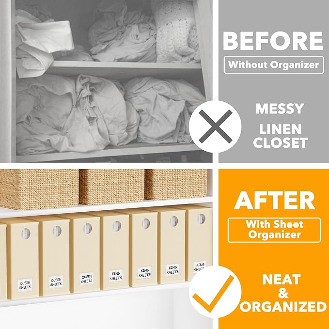 SpaceAid 8 Pack Bed Sheet Organizers and Storage, Drawer Organizer for Clothes, 12 Pack Dresser Drawer Organizer Bins - Image 2