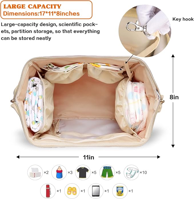 Diaper Bag Backpack for Mom & Dad, Multifunction Waterproof Baby Changing Bags, Large Nappy Bag Backpack - Image 4