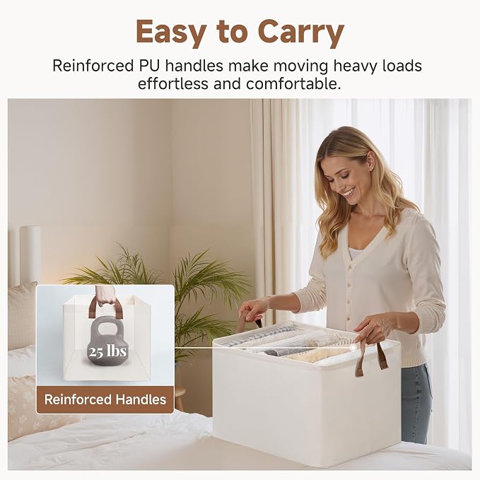 StorageWorks Closet Storage Baskets, Natural Color, Beige, Extra Large, 2-Pack - Image 5