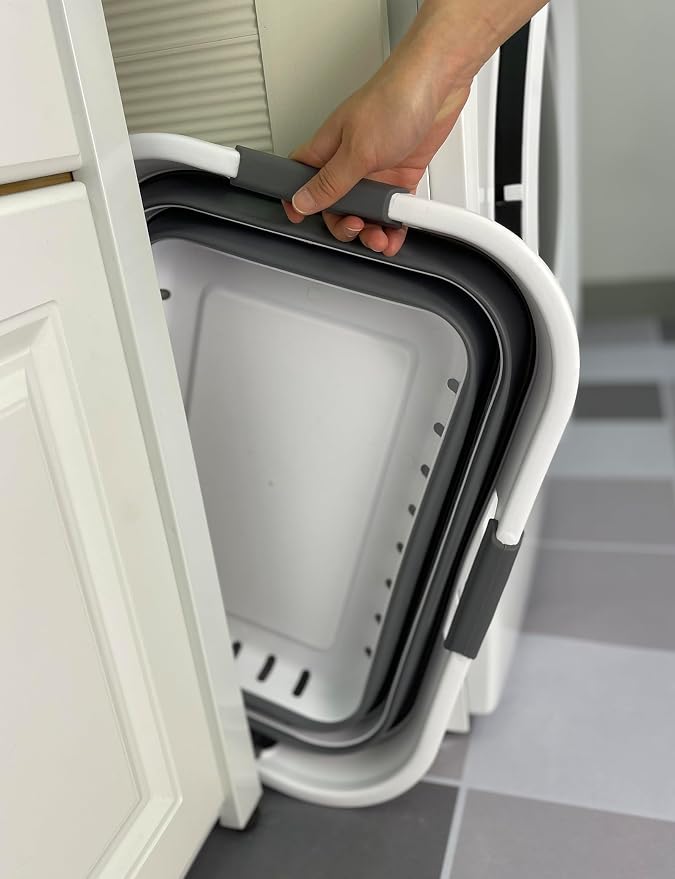 SAMMART 42L (11 gallon) Collapsible Plastic Laundry Basket - Foldable Pop Up Storage Container/Organizer - Portable Basket - Space Saving Hamper/Basket (2, Grey/Steel Grey) - Image 4