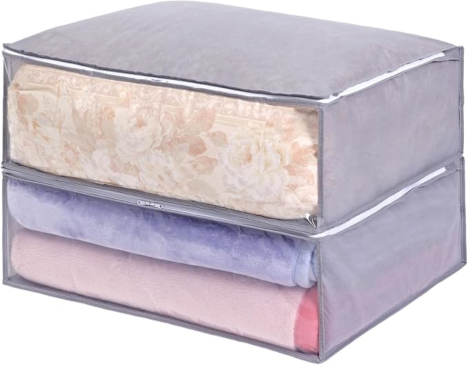 Astro 167-02 Futon Storage Case, Blanket, Light Bedding, 2-Piece Set, Gray, Breathable Non-Woven Fabrics, Futon Storage, Futon Bag, Storage Box, Moving Closet, Push-in by ASTROSTORAGE