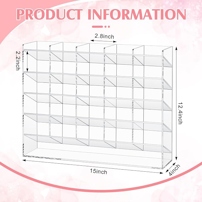 MotiMind Acrylic Pen and Marker Organizer for 300 Markers | 21 Compartments, Vertical Marker Pencil Organizer, Acrylic Pen Display Holder, Art Supply Storage for Desk Stationery, Clear - Image 2